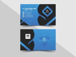 Corporate business card template with two gradient color variation vector