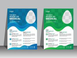 Corporate medical flyer design template vector