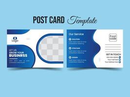 Modern Business Postcard Design Template with shapes. vector