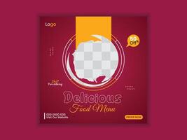 Food Menu Social Media Post Template, Pro Vector