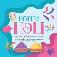 Happy Holi colorful banner template indian hinduism festival celebration, social media poster design  and horizontal banner template for holi festival celebration vector