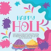 Happy Holi colorful banner template indian hinduism festival celebration, social media poster design  and horizontal banner template for holi festival celebration vector