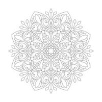Stylized mandala with linear and floral pattern for Coloring book page vector