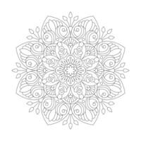 estilizado mandala con lineal y floral modelo para colorante libro página vector