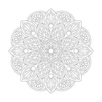 aislado contorno mandala Arte terapia redondo decorativo para colorante libro página vector