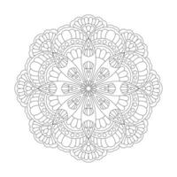 Circular intricate mandala design for Coloring book page vector