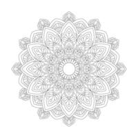 Contour mandala with doodle and striped pattern for Coloring book page vector