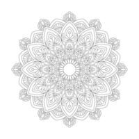 Contour mandala with doodle and striped pattern for Coloring book page vector