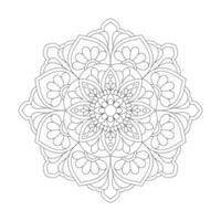 resumen mandala flor para colorante libro vector