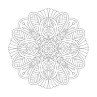 Complex doodle mandala on a transparent for Coloring book page vector