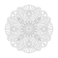 complejo garabatear mandala en un transparente para colorante libro página vector