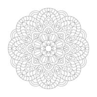 Decorative mandala with simple floral patterns for Coloring book page vector