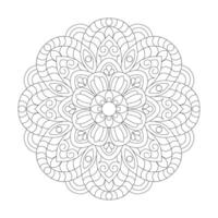 Decorative mandala with simple floral patterns for Coloring book page vector