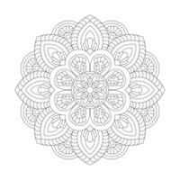 Doodle zen tangle design rounded mandala for Coloring book page vector