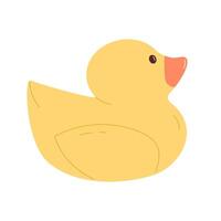 Yellow rubber duck toy. Flat vector illustration isolated on white