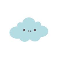 Cute cloud character. Smiling cloud face. Vector illustration in flat style