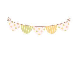 Holiday garland with colorful flags. Textile decoration for a birthday, party, carnival, festival, holidays. vector