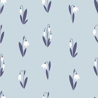 Snowdrop flowers seamless pattern. Print for textiles, wallpaper, wrapping paper vector