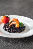 Black rice with shrimp photo