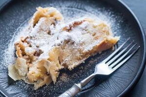 Apple strudel on the plate photo