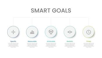 SMART goals infographic template design vector