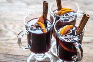 Glasses of mulled wine photo