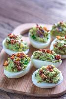 Bacon guacamole deviled eggs photo