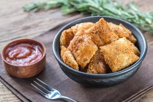 Plate with fried ravioli photo