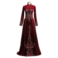 AI generated Velvet ao dai isolated on transparent background png