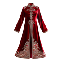 AI generated Velvet ao dai isolated on transparent background png