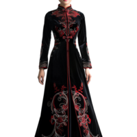 AI generated Velvet ao dai isolated on transparent background png