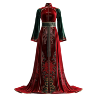 AI generated Velvet ao dai isolated on transparent background png