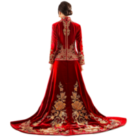 AI generated Velvet ao dai isolated on transparent background png