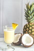 Glass of pina colada photo