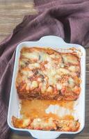 Dish of parmigiana di melanzane photo