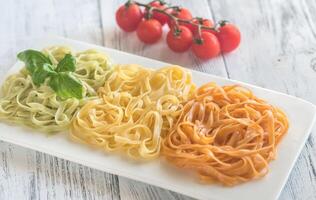 Cooked Colorful pasta photo