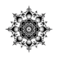 ai gegenereerd mandala fractal ontwerp element met bloem patroon geïsoleerd Aan transparant achtergrond PNG