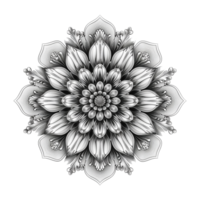 ai gegenereerd mandala fractal ontwerp element met bloem patroon geïsoleerd Aan transparant achtergrond PNG