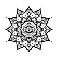 ai genererad mandala fraktal design element med blomma mönster isolerat på transparent bakgrund png