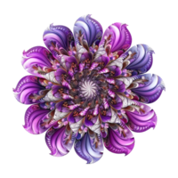 AI generated Mandala fractal design element with flower pattern isolated on transparent background png