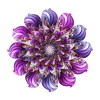 AI generated Mandala fractal design element with flower pattern isolated on transparent background png