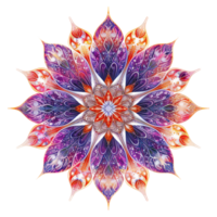 ai genererad mandala fraktal design element med blomma mönster isolerat på transparent bakgrund png