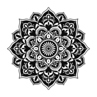 ai generiert Mandala fraktal Design Element mit Blume Muster isoliert auf transparent Hintergrund png