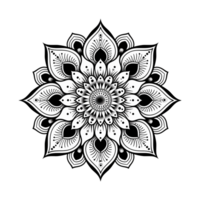 ai genererad mandala fraktal design element med blomma mönster isolerat på transparent bakgrund png