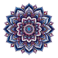 AI generated Mandala fractal design element with flower pattern isolated on transparent background png