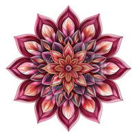 ai genererad mandala fraktal design element med blomma mönster isolerat på transparent bakgrund png