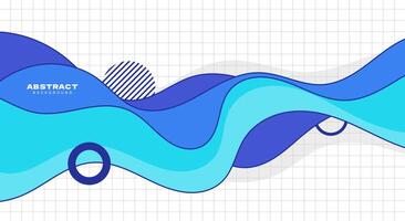 Flat design blue creative wave background vector