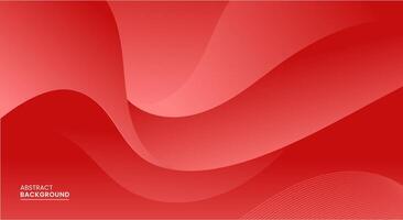 Red abstract background with wavy shapes vector