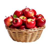 ai généré pommes dans une panier png isolé sur transparent Contexte