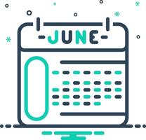 Vector mix icon for june